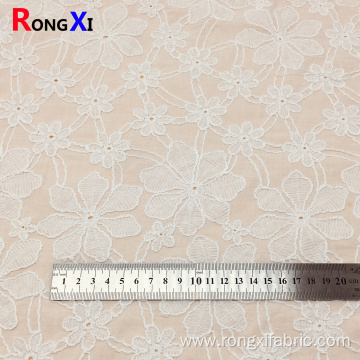 Eyelet Cotton Fabric Embroidered Fabric with Backbone Line